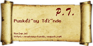 Puskásy Tünde névjegykártya